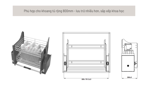 504.76.507 phù hợp cho khoang tủ rộng 800mm