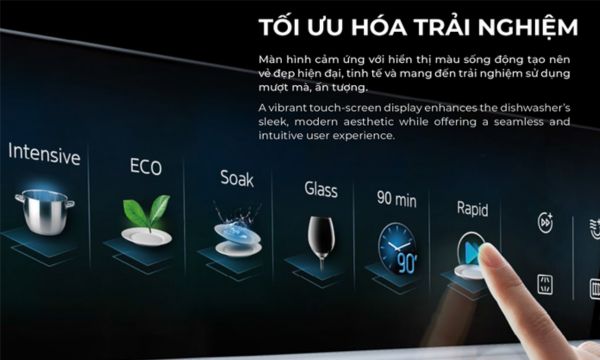 535.29.700 sở hữu bảng điều khiển full cảm ứng