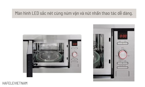 Lò vi sóng Hafele HM-B38D 538.31.200 kết hợp nướng 15 538.31.200 bảng điều khiển trực quan