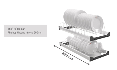 Bộ rổ bát đĩa Hafele Presto 544.40.003 600mm 7 544.40.003 thiết kế tối giản phù hợp khoang tủ rộng 600mm