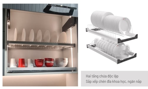 544.40.011 2 tầng úp bát đĩa tách biết thuận tiện sử dụng