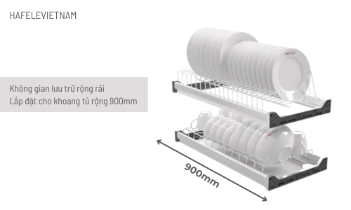 Bộ rổ bát đĩa Hafele Presto 544.40.014 900mm 7 544.40.014 không gian lưu trữ rộng rãi lắp đặt cho khoang tủ 900mm