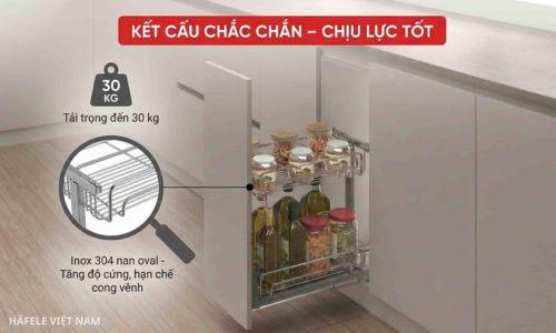 Giá gia vị Inox 304 Hafele Omero 547.10.062 250mm 6 547.10.062 - Kết cấu chắc chắn – chịu lực tốt