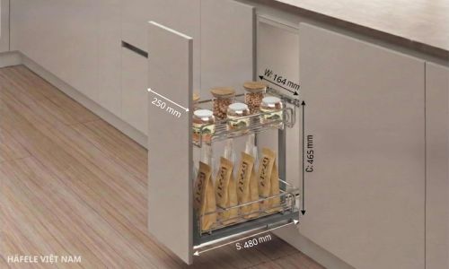 Giá gia vị Inox 304 Hafele Omero 547.10.062 250mm 5 547.10.062 - Thiết kế chuyên dụng cho khoang tủ bếp hẹp