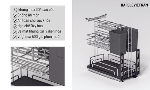 Giá dao thớt Inox 304 Hafele Omero 547.11.003 300mm 5 _547.11.003 Chất liệu Inox 304 cao cấp – Bền bỉ và an toàn