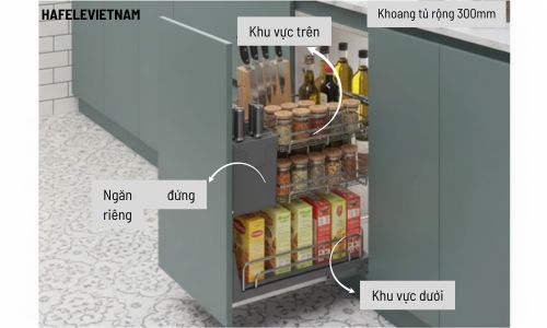 Giá dao thớt Inox 304 Hafele Omero 547.11.003 300mm 7 _547.11.003 Lưu trữ đa dạng – Tối ưu khoang tủ 300mm