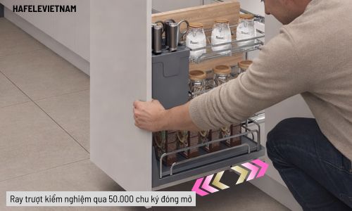 Giá dao thớt Inox 304 Hafele Omero 547.11.003 300mm 8 _547.11.003 Ray trượt giảm chấn cao cấp Êm ái và bền lâu