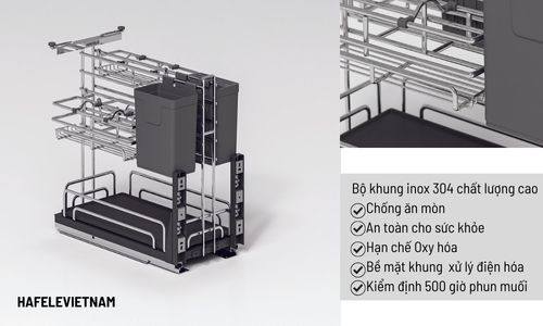 Giá dao thớt Inox 304 Hafele Omero 547.11.004 350mm 5 547.11.004 Chất liệu inox 304 cao cấp chống ăn mòn
