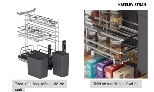 Giá dao thớt Inox 304 Hafele Omero 547.11.004 350mm 6 547.11.004 Nan rổ Oval Chịu lực tốt, vệ sinh nhanh chóng