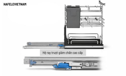_547.11.006 Kéo mở nhẹ, đóng tủ êm với hệ ray trượt cao cấp