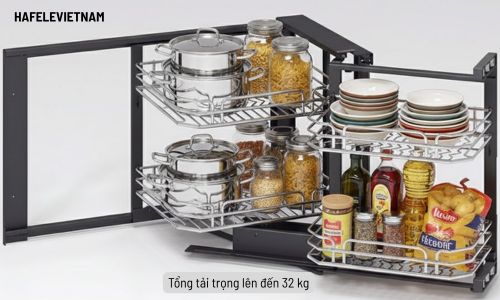 Giá góc liên hoàn Inox 304 mở phải Hafele 548.21.022 6 548.21.022 Kết cấu chắc chắn, chịu tải tốt cho nhiều vật dụng