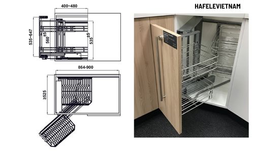 548.21.032 Lấy đồ thuận tiện nhờ cơ chế trượt liên hoàn mở trái