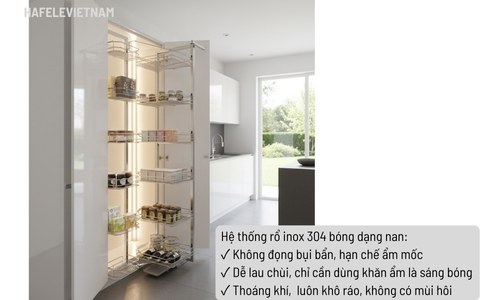 548.65.033 Bền chắc, sạch thoáng từ khung, nan rổ inox