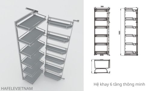 548.65.862 Hệ khay phân 6 tầng chia thông minh