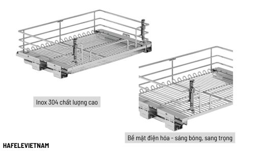 Giá xoong nồi Inox 304 Hafele Kason 549.04.057 900mm 6 549.04.057 Inox 304 cao cấp - bền bỉ, chống ăn mòn