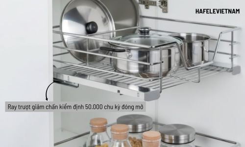 Giá xoong nồi Inox 304 Hafele Kason 549.04.057 900mm 9 549.04.057 Ray trượt giảm chấn bền bỉ