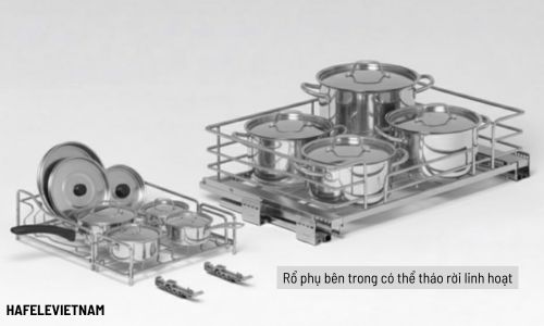 Giá xoong nồi Inox 304 Hafele Kason 549.04.057 900mm 8 549.04.057 Rổ phụ tách rời linh hoạt theo thói quen sử dụng