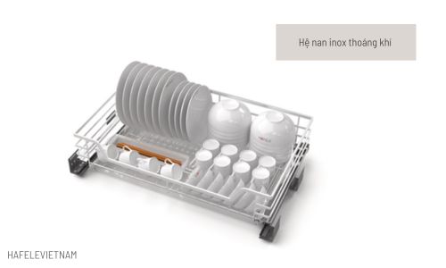 Giá bát đĩa Hafele 549.08.003 600mm 10 549.08.003 hệ nan inox thoáng khí