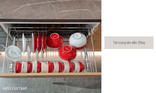 Giá bát đĩa Hafele 549.08.003 600mm 8 549.08.003 tải trọng lên đến 35kg