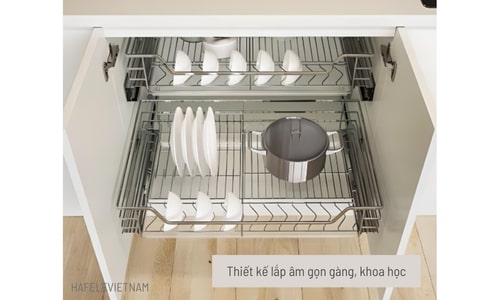 Giá bát đĩa Hafele 549.08.011 700mm 8 549.08.011 thiết kế lắp âm gọn gàng vừa tầm với