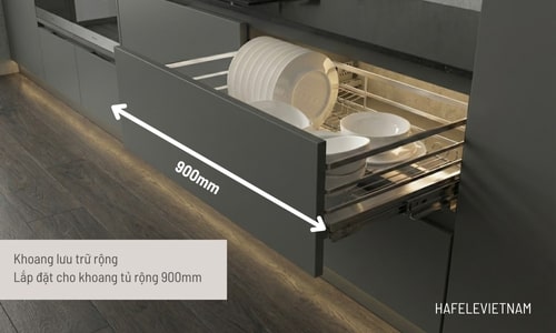 Giá bát đĩa Hafele 549.08.014 900mm 7 549.08.014 khoang lưu trữ rộng rãi thoải mái chiều rộng 900mm