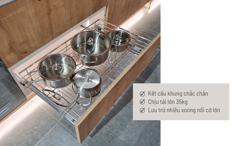 Bộ rổ xoong nồi Hafele Cappella 549.08.023 600mm 10 549.08.023 chịu tải tới 35kg phù hợp nhu cầu sử dụng thường xuyên