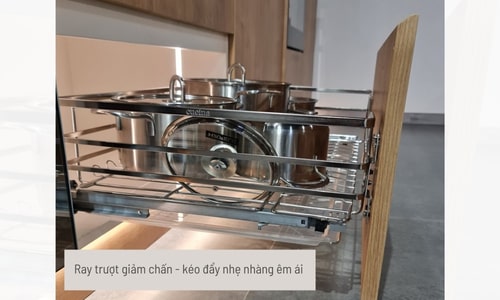 Bộ rổ xoong nồi Hafele Cappella 549.08.023 600mm 9 549.08.023 hệ giảm chấn kéo trượt êm ái