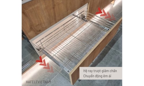 Bộ rổ xoong nồi Hafele Cappella 549.08.034 900mm 8 549.08.034 hệ ray trượt giảm chấn cho chuyển dộng êm ái