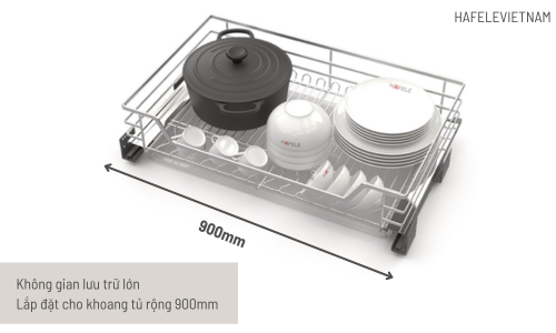Bộ rổ xoong nồi Hafele Cappella 549.08.034 900mm 7 549.08.034 không gian lưu trữ lớn lắp đặt cho khoang tủ rộng 900mm