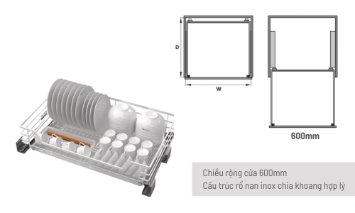 549.08.143 thiết kế tối ưu cho tủ bếp rộng 600mm