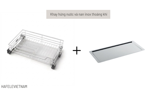 549.08.153 đảm bảo vệ sinh khoang tủ với khay hứng nước và nan inox thoáng khí