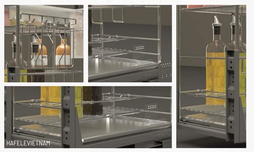 Bộ rổ gia vị, dao thớt Hafele Sonata 549.20.010 250mm 10 549.20.010 chống ăn mòn vượt trội, dễ vệ sinh, an toàn thực phẩm