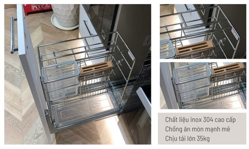Bộ rổ dao thớt, chai lọ Hafele Sonata 549.20.012 200mm 10 549.20.012 chất liệu inox 304 cao cấp bền đẹp