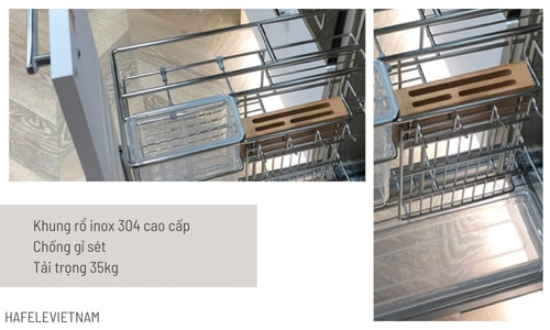 Bộ rổ gia vị, dao thớt Hafele Sonata 549.20.018 300mm 11 549.20.018 khung rổ chất liệu inox 304 bền đẹp