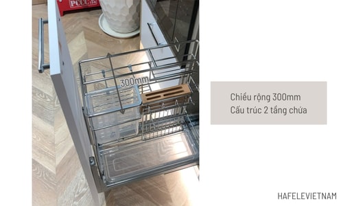 Bộ rổ gia vị, dao thớt Hafele Sonata 549.20.018 300mm 8 549.20.018 phù hợp cho khoang tủ rộng 300mm