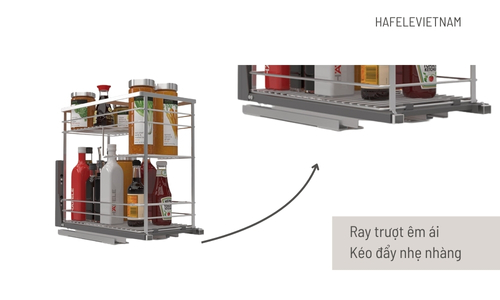 Bộ rổ gia vị Hafele Sonata 549.20.038 300mm 11 549.20.038 ray trượt cao cấp