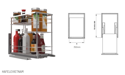 549.20.039 chiều rộng 350mm cho không gian chứa thoải mái hơn