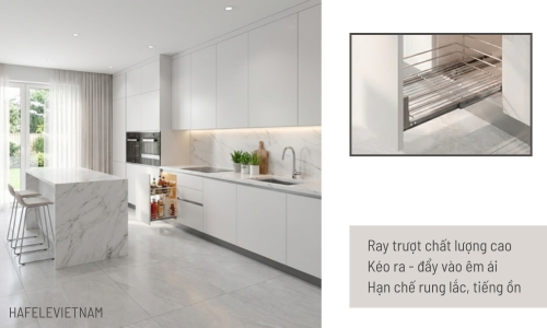 Bộ rổ gia vị Hafele Sonata 549.20.040 400mm 11 549.20.040 ray trượt êm nhẹ