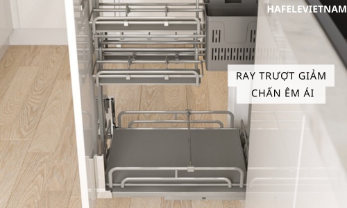 Bộ rổ gia vị dao thớt Hafele Omero 595.00.805 400mm 10 595.00.805 ray trượt giảm chấn êm ái