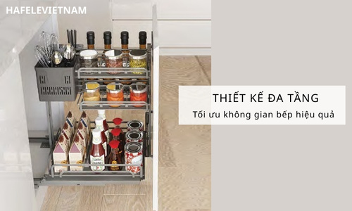 Bộ rổ gia vị dao thớt Hafele Omero 595.00.806 450mm 7 595.00.806 thiết kế đa tầng, bố cục thông minh