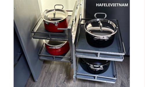 Bộ rổ góc Hafele Olla 595.50.804 900mm 7 595.50.804 hệ mở toàn phần