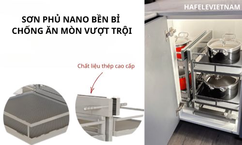 Bộ rổ góc Hafele Olla 595.50.804 900mm 8 595.50.804 lớp sơn phủ nano