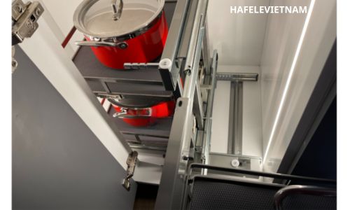 Bộ rổ góc Hafele Olla 595.50.804 900mm 9 595.50.804 ray trượt giảm chấn , vận hành êm ái