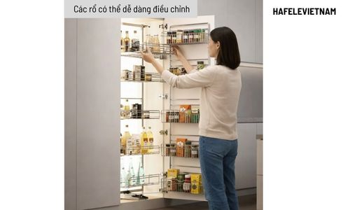 Tủ kho Hafele Kara Swing 595.71.043 450mm 8 595.71.043 Linh hoạt điều chỉnh khoảng cách rổ