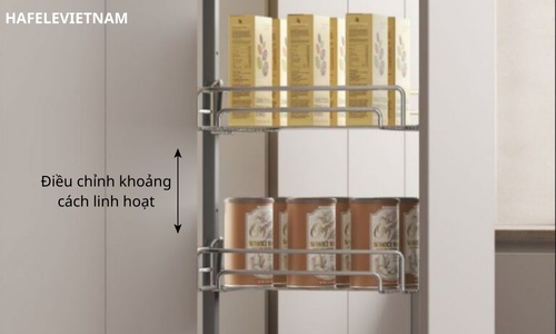 Tủ đồ khô Hafele KOSMO-P SUS304 595.71.047 8 595.71.047 điều chỉnh khoảng cách rổ linh hoạt