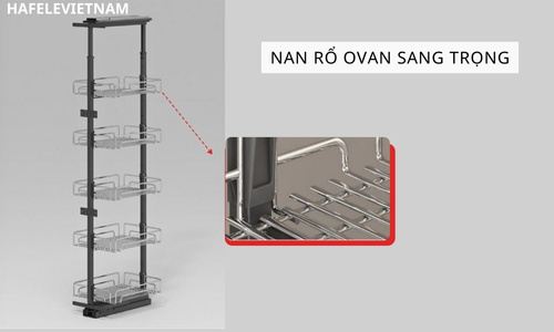 Tủ đồ khô Hafele KOSMO-P SUS304 595.71.047 7 595.71.047 thiết kế nan rổ ovan sang trọng