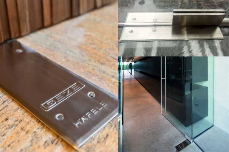 Minh họa chất liệu bản lề sàn Hafele