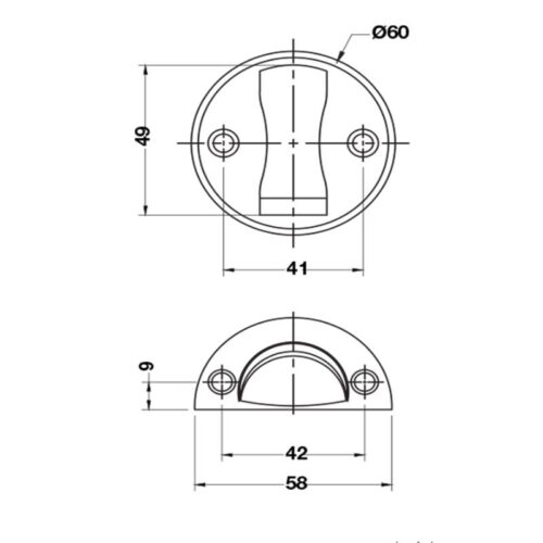 kich thuoc chan cua nam cham mau den hafele 938.30.033
