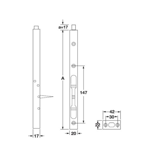 Chốt âm Hafele 911.62.685 5 kich thuoc chot am 450mm hafele 911.62.685