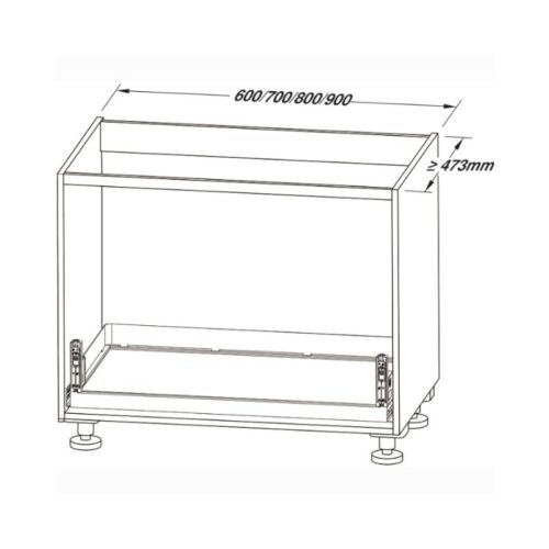 Kích thước Rổ Kéo Dưới Cho Xoong Nồi Dining Agent 700mm Hafele 545.14.308